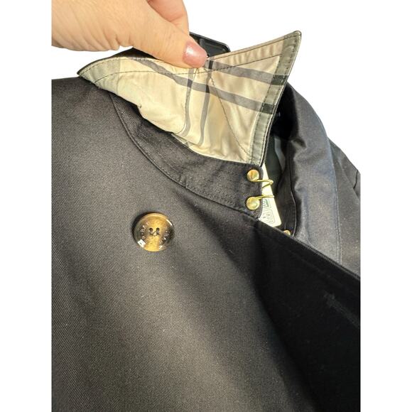 Barbour NWT Greta Belted Water Resistant Twill Trench Coat in Black Size 14 - Picture 9 of 14